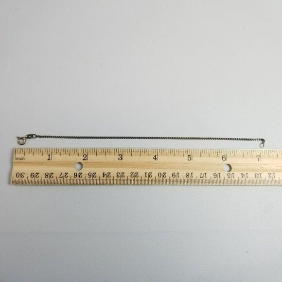 Vintage Sterling Silver 7 Inch Chain Bracelet, 925 Milor, Tarnished Estate - Picture 5 of 8